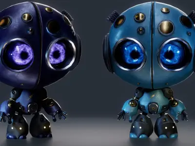 AI Robot Low-poly 3D model