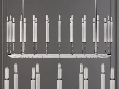 Restoration Hardware QUENOUILLES LINEAR CHANDELIER 50 Brass 3D model