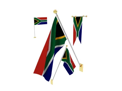Flags of South Africa 3D model