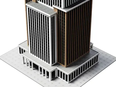 Skyscraper03 NewYork-Style Low-poly 3D model