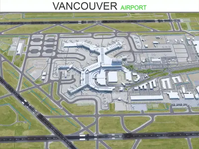 Vancouver Airport 12km Low-poly 3D model