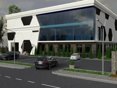 office exterior of modern building 3D model