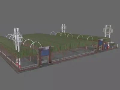 Building11 fabric Low-poly 3D model