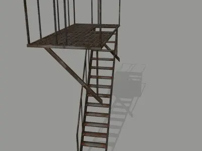Fire Escape Low-poly 3D model