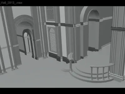 Archway Citadel Palace Low-poly 3D model