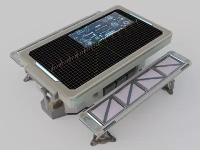 Science Fiction Table and Bench 3D model