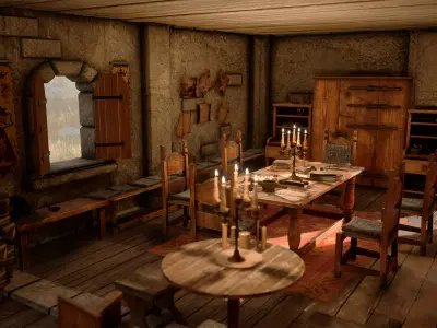 Medieval Furniture  150 Variations 3D model