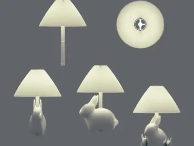 Porcelain Rabbit Table Lamp Free low-poly 3D model