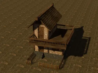 Medieval house seven 2 Low-poly 3D model