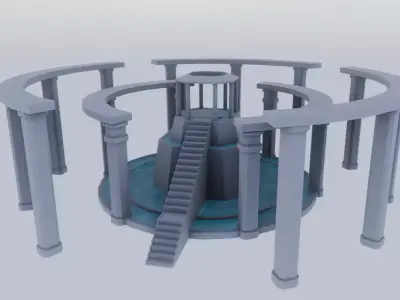 Circular Structure A01 Low-poly 3D model