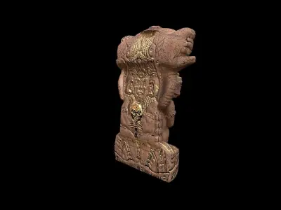 Mayan Statue Golden - PBR - Textured Low-poly 3D model
