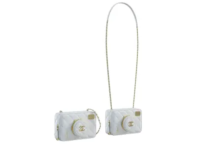 Camera Bag White Low-poly 3D model