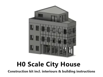 Triangle City House - H0 Scale 3D print model