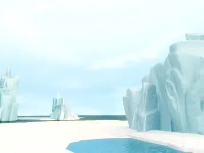 Cartoon Iceberg cliff sea Snow Mountain Ice Block ice field 3D model
