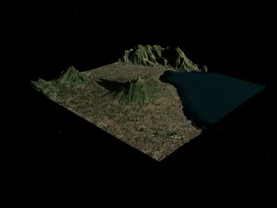 Relief map of Visuvius volcano 3D model