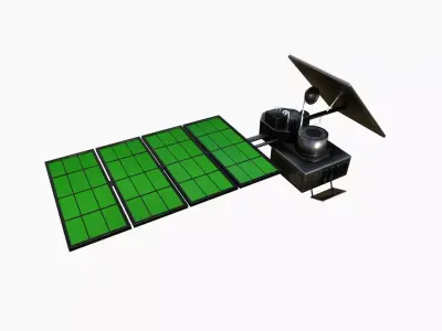 Satellite J01 Steel Green - SciFi Space Design Low-poly 3D model