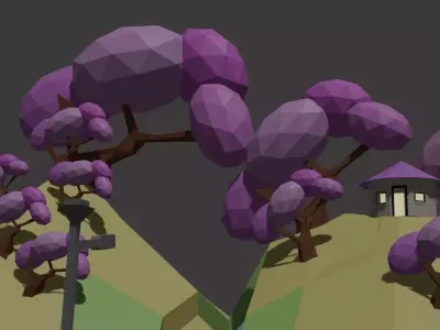 3D village model Low-poly 3D model