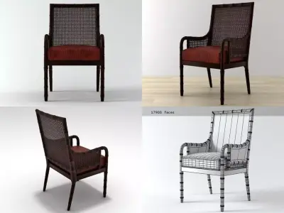 China Bay Cane Occasional Chair 3D model