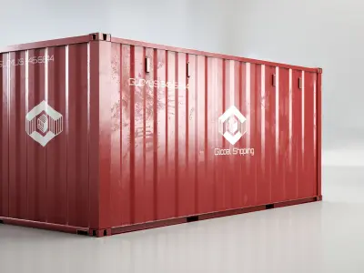  Intermodal Shipping Container 20-foot-long - Red 
