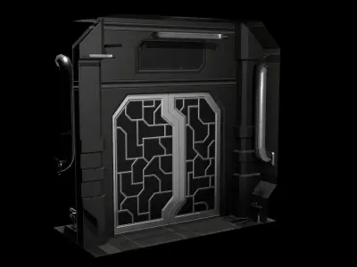 Low-Poly Sci-Fi Modular Corridor Low-poly 3D model