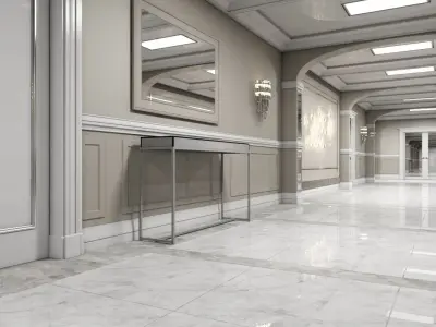 Grand Corridor Tileable Kit 3 3D model