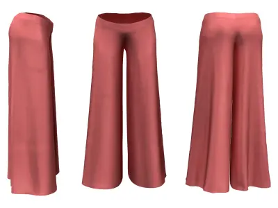 Ladies Gaucho Pants Low-poly 3D model