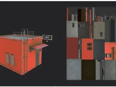 prefabricated house Low-poly 3D model