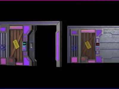 Neon Gate Low-poly 3D model