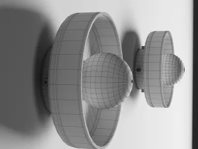 Ceramic Disc Orb Surface Mount Low-poly 3D model