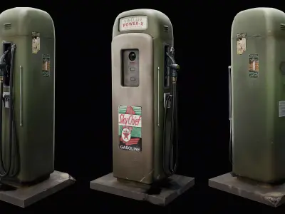 3D Petrol Pump Low-poly 3D model