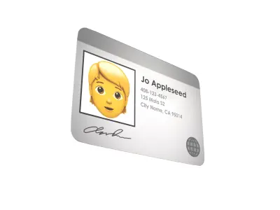Identification Card Emoji v1 001 Low-poly 3D model