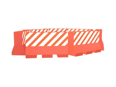Road Barriers v4 005 Low-poly 3D model