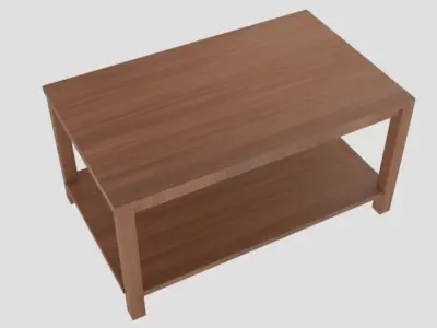 Wooden coffee table Low-poly 3D model