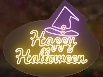 Halloween Neon signs 3D model