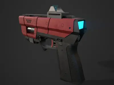 Futuristic Sci-Fi  Gun Low-poly 3D model