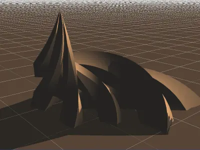 Curl Sci Fi Building 3D model