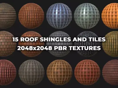 15 Stylized and Seamless Roof Tiles PBR Textures and Materials Texture