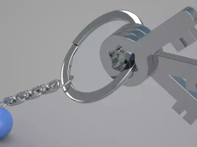 B Snooker Ball with Keychain 3D model