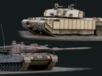 10 Rigged Modern Tanks Megapack 