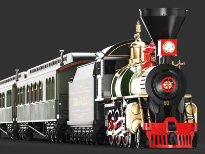  Detailed Full Locomotive Train With Interior(1) 