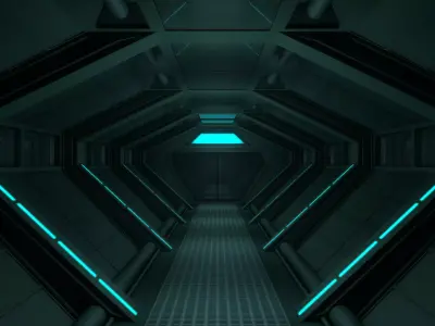 Sci Fi Corridor 3D model 35
