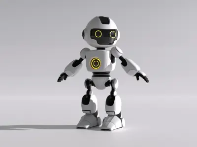 White robot android tecno 3D model