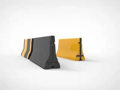road barrier  Low-poly 3D model