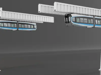  Suspended Monorail with Train Rigged 
