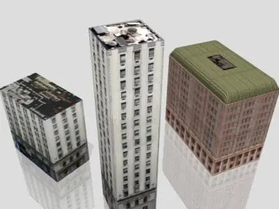 LOW-POLY CITY BUILDINGS Low-poly 3D model
