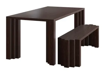 Mokko Cadence Table and Bench 3D model