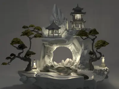 Chinese Rock Lamp 3D print model