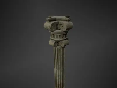 old pillar 3d model Low-poly 3D model