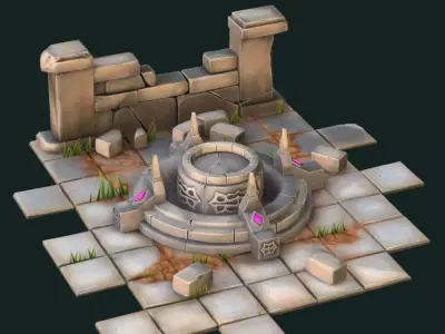 Pedestal  wall and tile 3D model