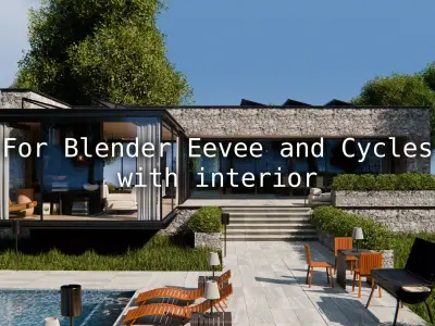 2026 Modern Modular House 14 for Blender Eevee and Cycles 3D model